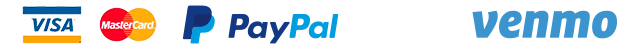 logos for Visa-Mastercard,PayPal, Venmo, Apple Pay